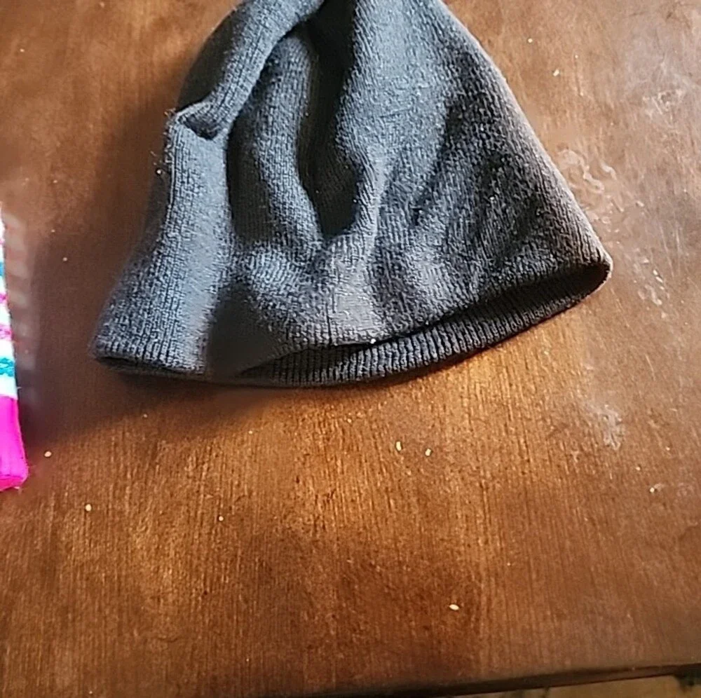 Youth Striped Pink & Aqua Beanie with Gray & Black Knit Options - Lot Of 3